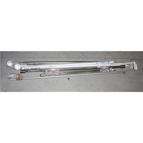 LARGE BUNDLE OF ASSORTED CURTAIN RODS