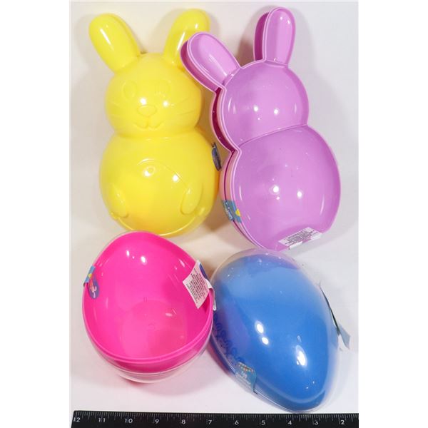 2 NEW EGG SHAPED CONTAINERS SOLD WITH 2 BUNNY