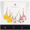 Image 1 : NEW 3 PC CHICKEN AND BUNNY THEME DROP EARRING SET