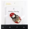 Image 1 : NEW RHINESTONE AND FAUX PEARL MATRYOSHKA DOLL RED,