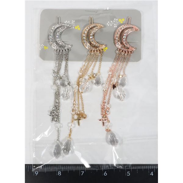 NEW SET OF RHINESTONE TASSEL CELESTIAL DESIGN HAIR