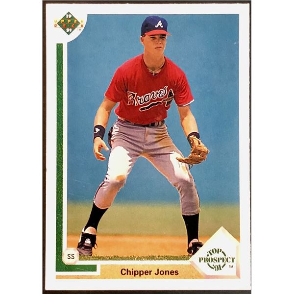 1991 UPPER DECK CHIPPER JONES ROOKIE CARD