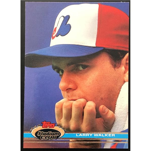 1991 TOPPS STADIUM CLUB LARRY WALKER (HOF) ROOKIE CARD