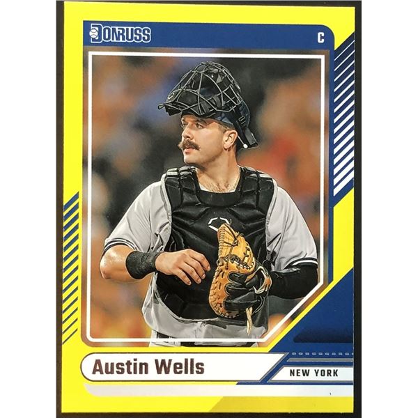 2024 DONRUSS AUSTIN WELLS YELLOW FLOOD ROOKIE CARD