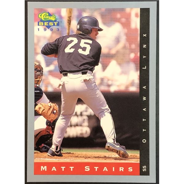 1993 CLASSIC MATT STAIRS ROOKIE CARD