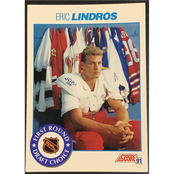 1991-92 SCORE ERIC LINDROS (HOF) ROOKIE CARD
