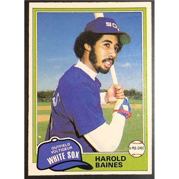 1981 O-PEE-CHEE HAROLD BAINES (HOF) ROOKIE CARD GRAYBACK