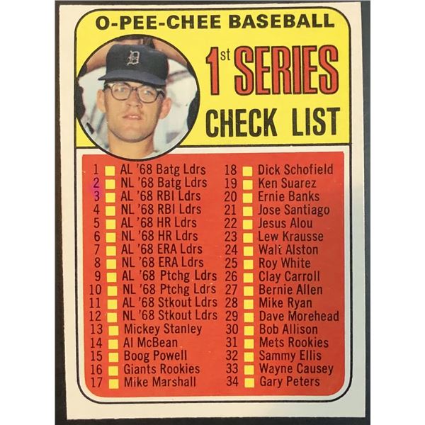 1969 O-PEE-CHEE 1st SERIES CHECKLIST