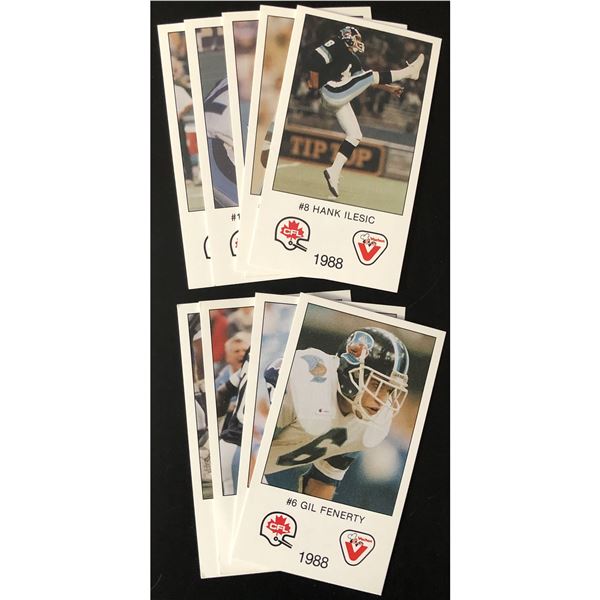 1988 VACHON CFL TORONTO ARGONAUTS COLLECTION - 9 CARDS