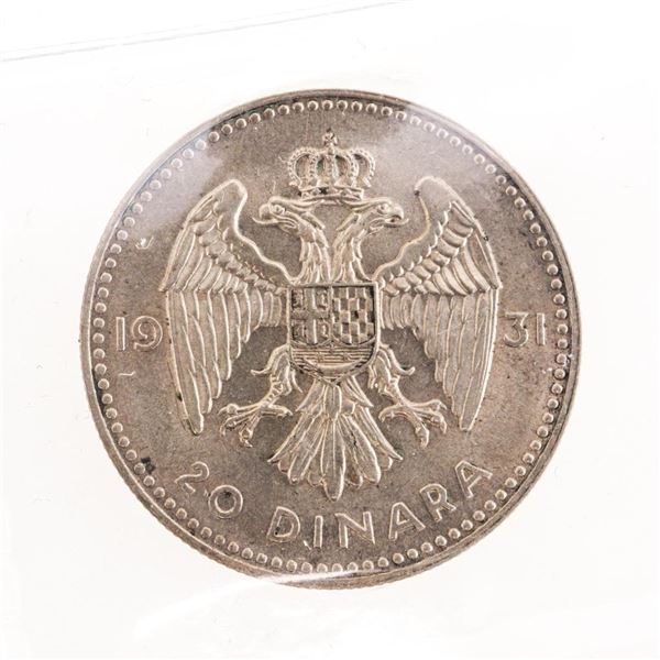 1931 YUG 20Dn  KM#11 MS63 ICCS