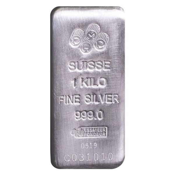 1 Kilo PAMP Suisse Silver Cast Bar .999 Fine
