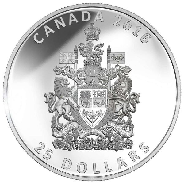 2016 $25 The Coat of Arms of Canada- Pure Silver Piedford