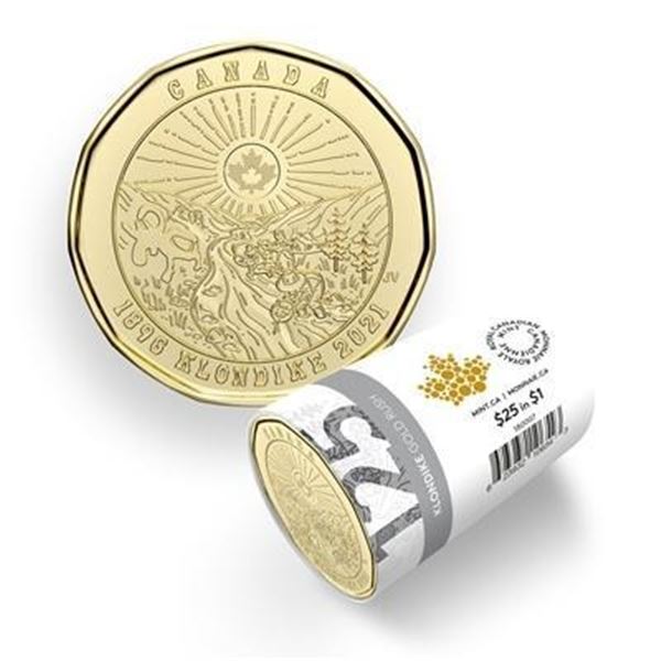 RCM Roll 125th Anniversary "KLONDIKE GOLD RUSH" $1 Coins. 25 Coins