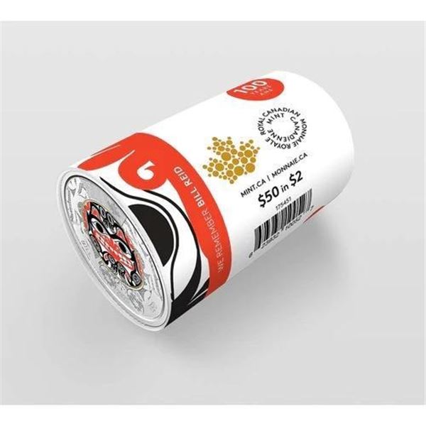 2020 $2 Bill Reid Special Wrap Roll (Coloured)