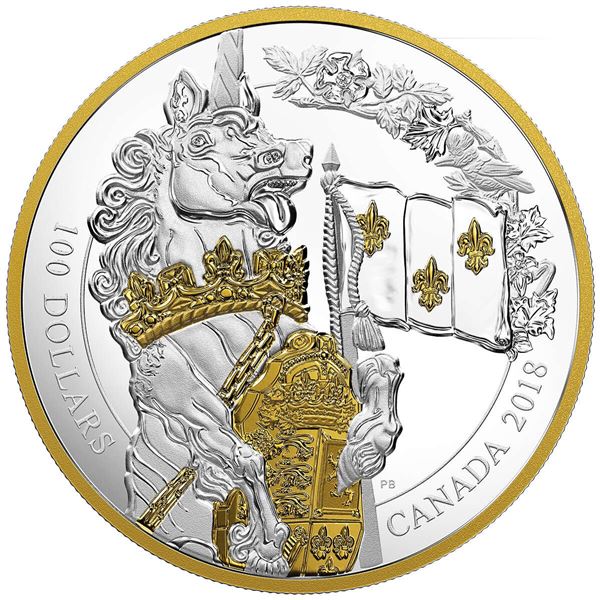 2018 $100 Keepers of Parliament: The Unicorn - Pure Silver Coin