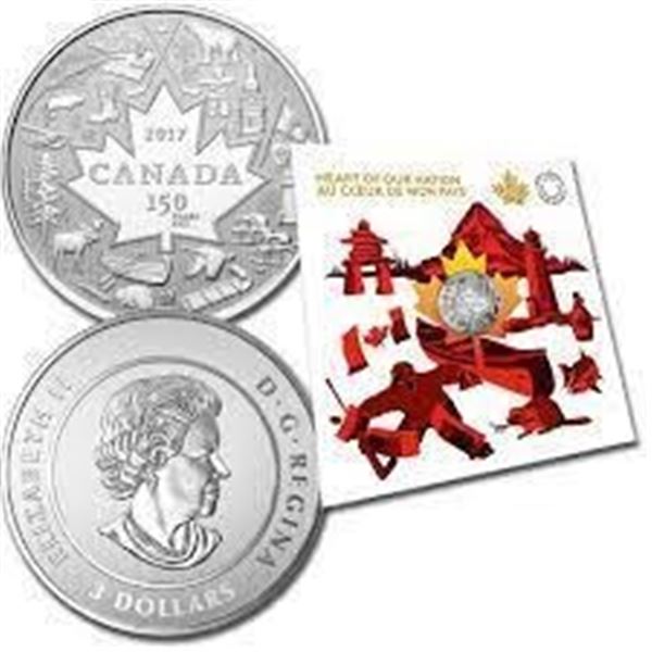 2017 $3 Heart of our Nation - Pure Silver Coin