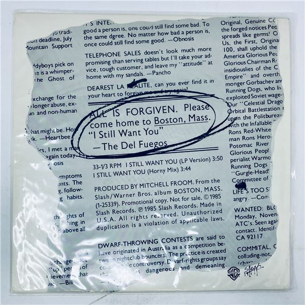 1985 Slash/Warner Bros Promo 12" â€“ The Del Fuegos â€œI Still Wa