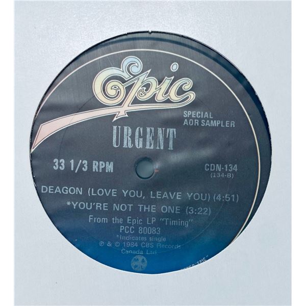 1984 Epic Records Promo 12" â€“ Urgent â€œDeagon / Youâ€
