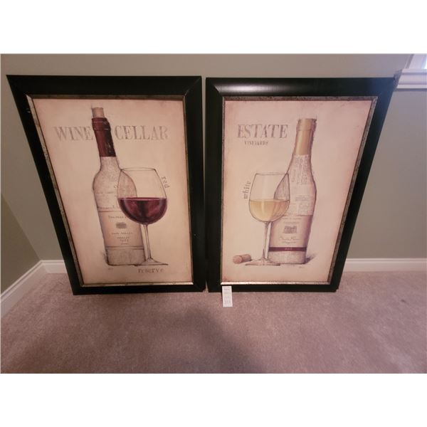 Framed wine prints A