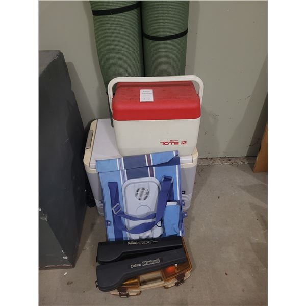 Coolers, Camp Mats, Fishing Tackle A