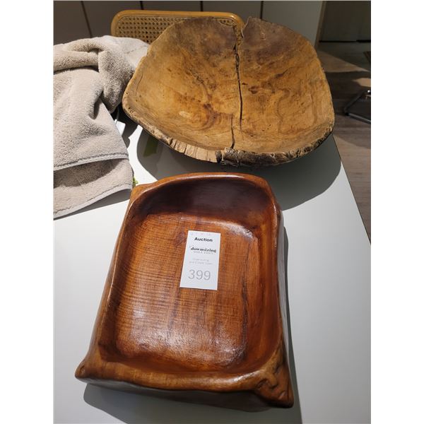 Antique Dough Bowl, wood Tray, A