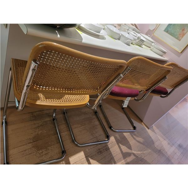 3 Stools with Caned Seat & Backs B