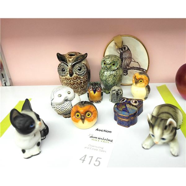 Cats and Owls Figurines A
