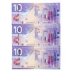 Image 2 : Bank of Canada Issue 2005 Ten Dollars (BTA) GEM UNC  Set (3) in Sequence