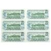 Image 2 : Bank of Canada 1973 One Dollar - 3 Sets of 2 in Sequence UNC (6 Notes)