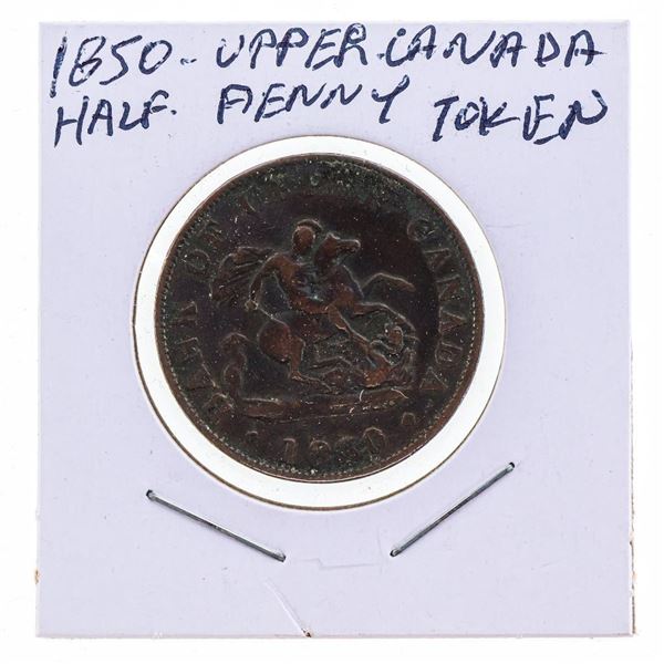 1850 Upper Canada Half Penny Token