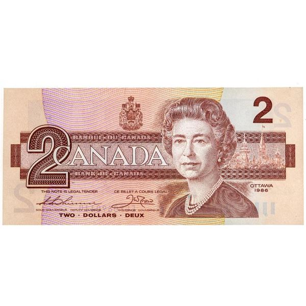 Bank of Canada 1986 Two Dollars UNC (EGF)