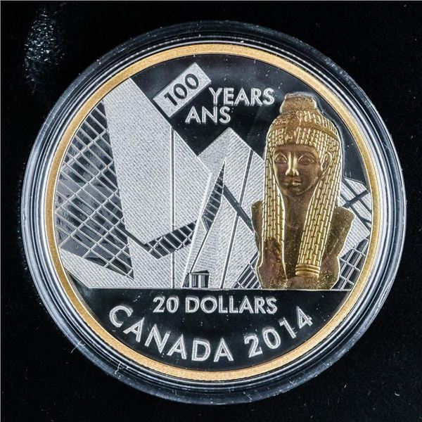 2014 $20 THE ROYAL ONTARIO MUSEUM, 100TH ANNIVERSARY - PURE SILVER COIN