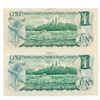 Image 2 : Bank of Canada 1973 One Dollar - Sequential Pair UNC