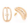 Image 2 : 18kt Gold Overlay Oval Stud back Earrings (Brazil)