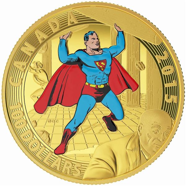 2015 $100 Superman #4 (1940): Iconic SupermanTM Comic Book Covers - 14-kt. Gold Coin
