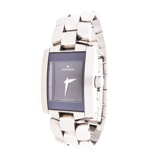 Lady's "MOVADO" Stainless Watch Black Dial