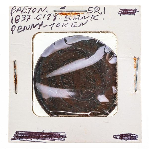 BRETON 521 -1837 City Bank Penny Token