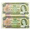 Image 1 : Lot 2 - Bank of Canada 1969 Twenty Dollars - 2 Signature Sets