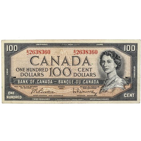 Bank of Canada 1954 One Hundred Dollars B/R