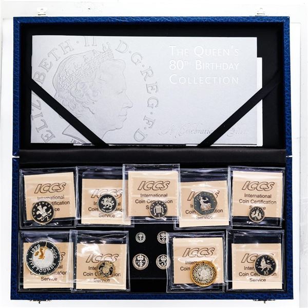 Elizabeth II, (Queen’s 80th Birthday 13 Coins) 2006 Silver Proof Set Issued in 2006 for the