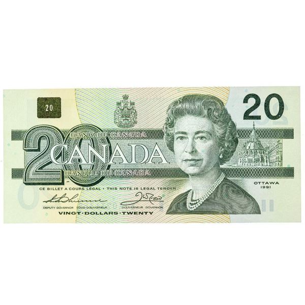 Bank of Canada 1991 Twenty Dollars -OLMSTEAD Original GEM