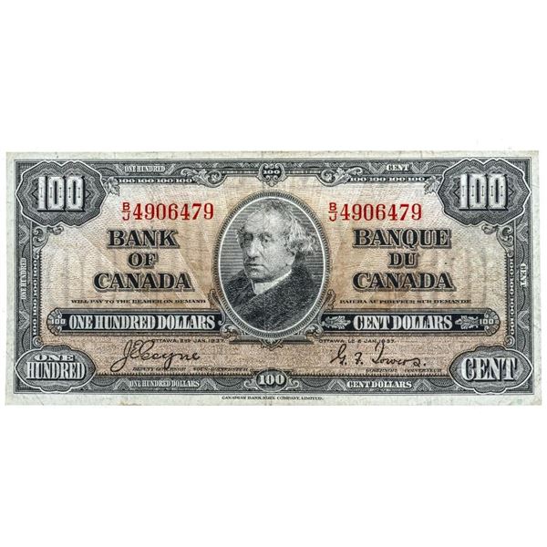 Bank of Canada 1937 One Hundred Dollars C/T