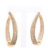 Image 1 : 18kt BGO Oval Pave Set Earrings