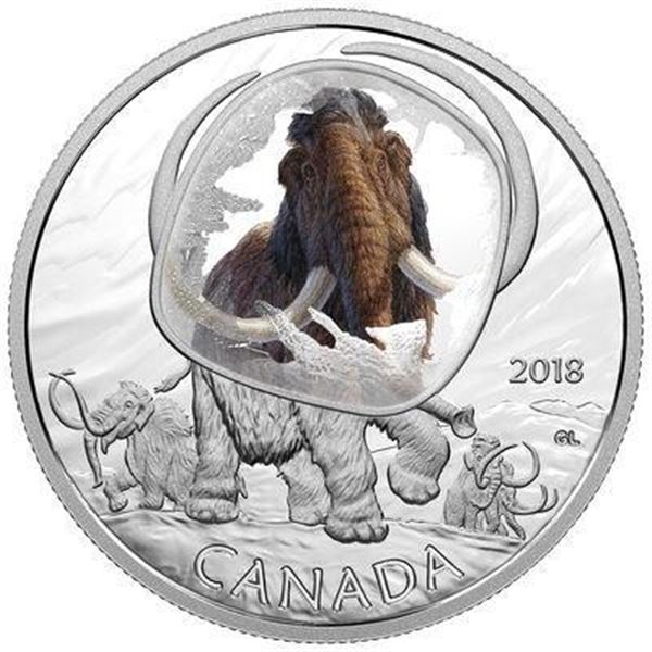 2018 $20 FROZEN IN ICE: WOOLLY MAMMOTH - .9999 PURE SILVER COIN - Royal Canadian Mint Issue