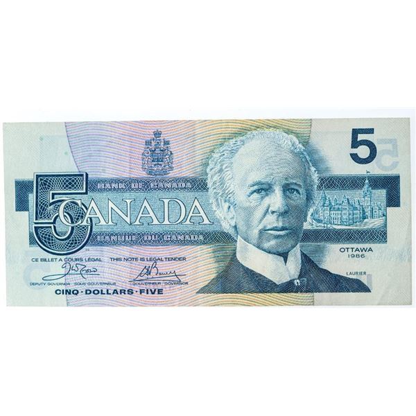 Bank of Canada 1986 Five Dollars (ENA)