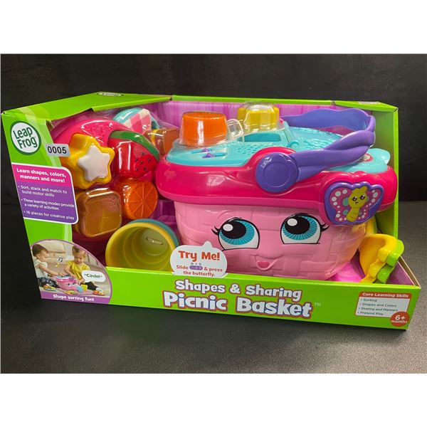 1 Leap Frog Shapes & Sharing Picnic Basket Toy Play Set - For Ages 6+ Months - Brand New