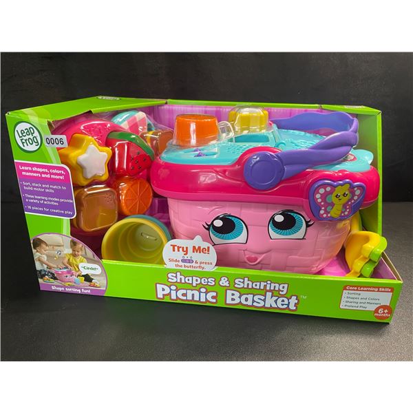 1 Leap Frog Shapes & Sharing Picnic Basket Toy Play Set - For Ages 6+ Months - Brand New