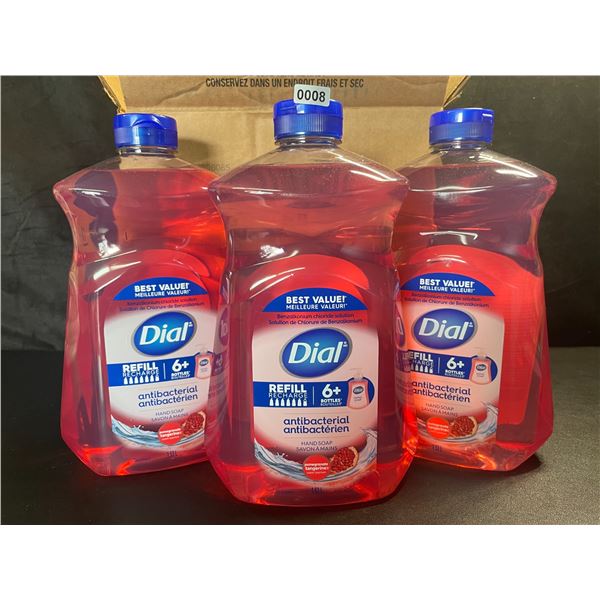 3 Dial Antibacterial Hand Soap Refills - Pomegranate Tangerine Scent - Large 1.53L Size - New