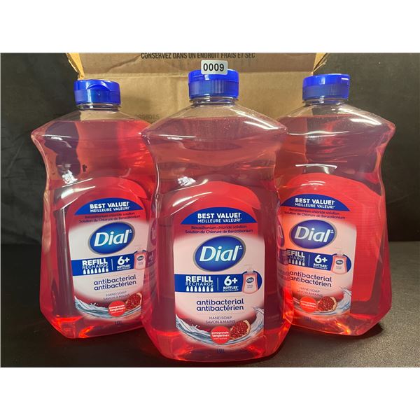 3 Dial Antibacterial Hand Soap Refills - Pomegranate Tangerine Scent - Large 1.53L Size - New