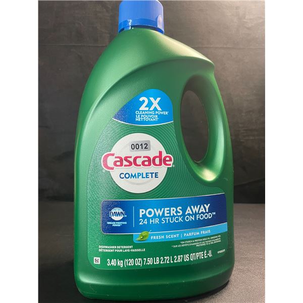 1 Large Jug of Cascade Complete Dishwasher Detergent - Fresh Scent w/ Dawn - 3.40kg - New